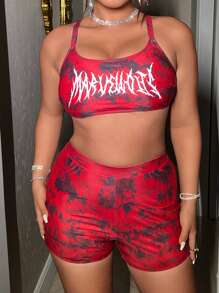 Swim EVENT Conjunto de bikini de talla grande con estampado, para playa de verano - Burdeos - Ver 1