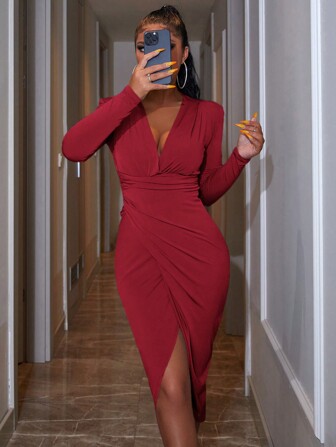 Women's Pleated Bodycon Dress