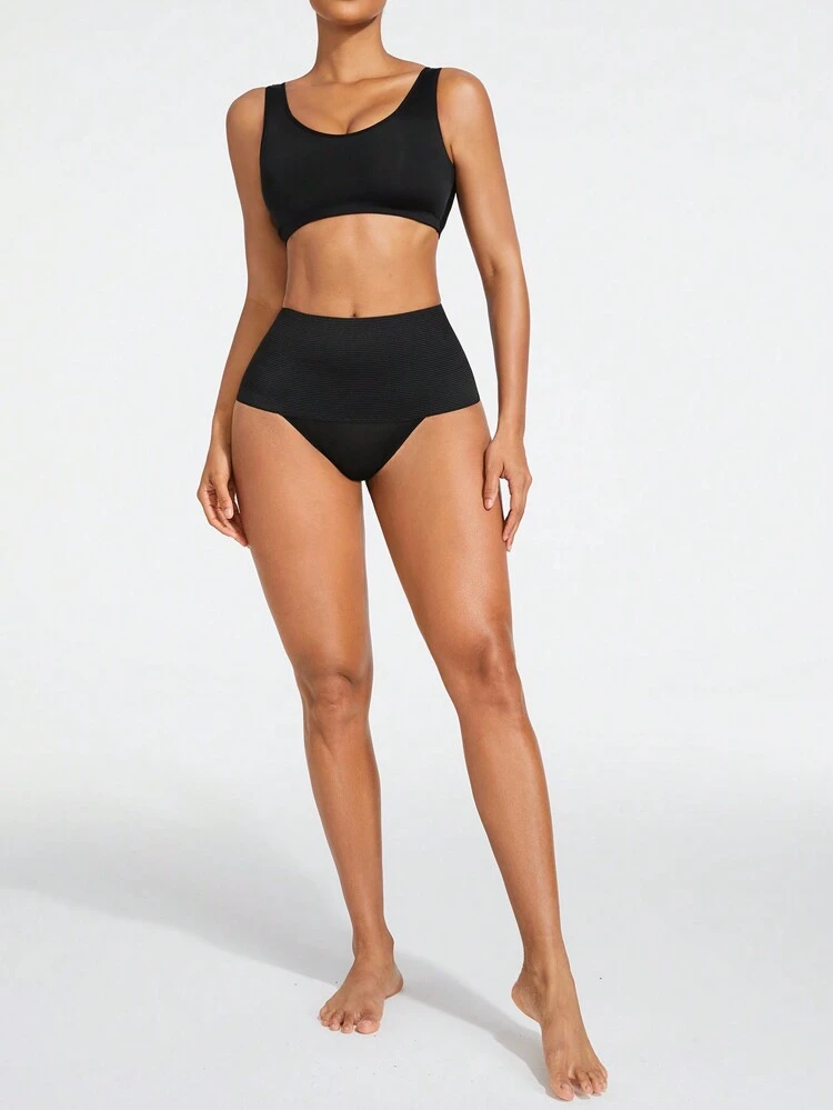 Solid Color High Waist Body Shaper Set