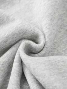 1 件 Tween 女童连帽运动衫，带保暖内衬和字母印花，冬季保暖 - 淺灰色 - 查看 3