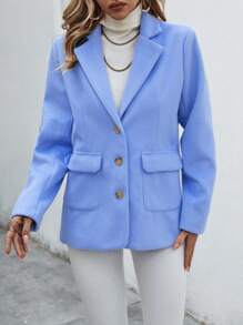 SHEIN LUNE Flap Pocket Blazer