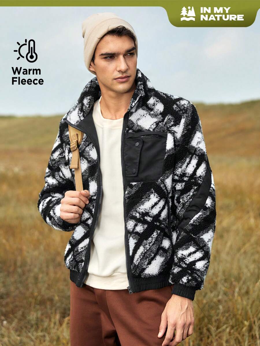 In My Nature In My Nature Men's All-over Printed Sherpa Jacket