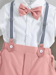 Souflis Souflis Young Boy Shirt With Bowtie And Suspender Pants Set, Gentleman Style - Multicolor - View 7