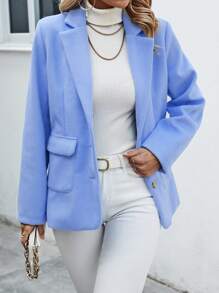 SHEIN LUNE Flap Pocket Blazer