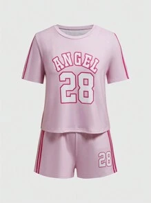 ROMWE Street Life 女式粉紅運動睡衣套裝 - 粉色 - 查看 1