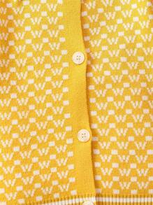 Bedruckter Strickjacke Für Baby Jungen Mit Knopfleiste Und Rundhalskragen