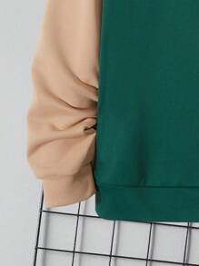 SHEIN Tween 男孩拼色圓領運動衫和運動褲套裝 - 彩色 - 查看 3