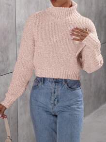 Chiquease Women'S Solid Color Turtleneck Sweater - Beige - View 6