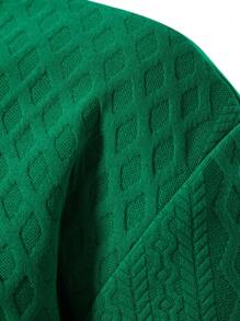 Manfinity Homme Men'S Textured Turn-Down Collar Shacket - Green - View 6