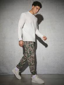 GENTILAND Men's Full Print Woven Long Pants - Multicolor - View 6