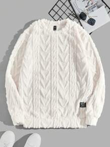 GENTILAND Áo nỉ Teddy màu trơn vừa vặn cho nam - Màu be - Xem 1