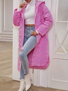 Chiquease Long Pink Padded Padded Coat Clothes Winter - Pink - View 4