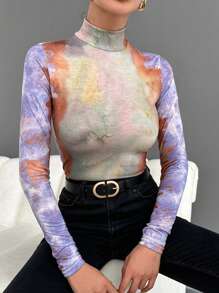 Barwiony Połowa Golf Szczupły Koszulka