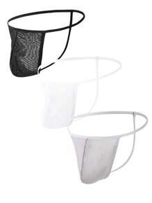 Men's Hollow Out Perspective Underwear (3pcs/set) - Multicolor - View 1