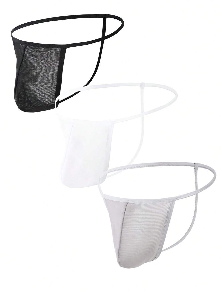 Men's Hollow Out Perspective Underwear (3pcs/set) - Multicolor - View 1