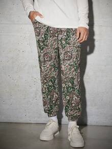 GENTILAND Men's Full Print Woven Long Pants - Multicolor - View 5