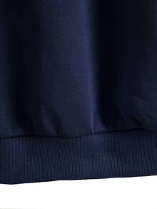 Nam Kích thước lớn áo có mũ Giải trí Đúng mốt Áo nỉ Với In - Màu xanh hải quân - Xem 4