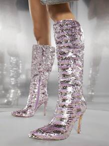 SHUZIA Women's Knee-high Boots - Pink - View 4