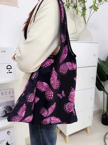 Maryam Alam Của phụ nữ Tím Loại bướm In tranh sơn dầu Túi tote - Nhiều màu - Xem 3