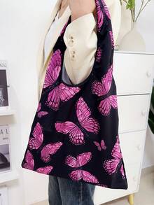 Maryam Alam Của phụ nữ Tím Loại bướm In tranh sơn dầu Túi tote - Nhiều màu - Xem 4