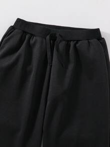 Pantalones Deportivos De Punto Cool Y2k Con Diamantes De Imitación Para Niña Adolescente - Negro - Ver 4