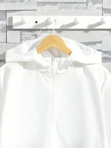 SHEIN Bộ đồ vest có mũ trùm đầu và quần dệt thoải mái rộng rãi cho bé trai tuổi teen - Nhiều màu - Xem 3
