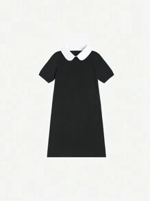 SHEIN EZwear 經典女士萬能直筒裙 - 黑色 - 查看 1