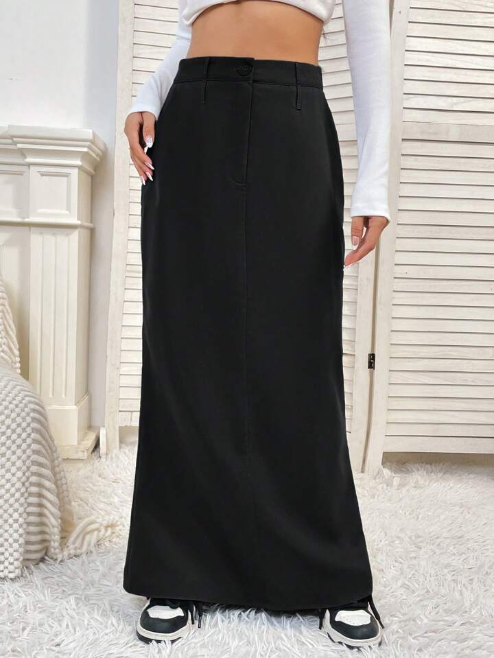 スカート musinsastandardwoman Women's Straight Maxi Skirt Gunl MW Amazon.com: G-Line Navy Maxi Skirt - Staright Pencil Skirt