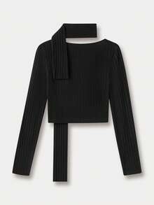 SHEIN Unity 2入組女式大圓領長袖t恤並配有圍巾 - 彩色 - 查看 3