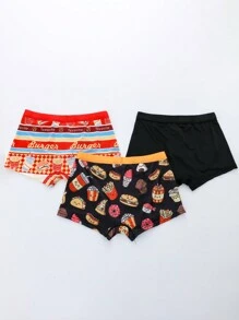 3 Piezas/set Ropa Interior De Dibujos Animados Para Niños Preadolescentes - Multicolor - Ver 2