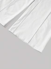 SHEIN MOD Women's Solid Color Wide Leg Pants - White - View 3