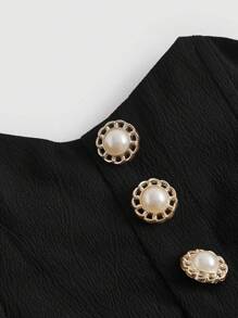 SHEIN MOD Button Decorated High Waist A-line Skirt