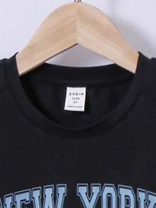 SHEIN 男孩休閒圓領t恤與貨櫃褲套裝 - 彩色 - 查看 6