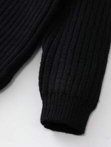 SHEIN Young Boy New Autumn/Winter High-Neck Sweater - Black - View 6