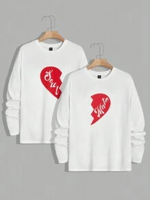 Manfinity VCAY 2pcs Knitted Casual Printed T-Shirt Multi-Piece Set - White - View 5