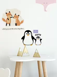 Cozy Pixies 3pcs Đáng yêu Chim cánh cụt Tự dính Không thấm nước Chống ẩm Dán tường Đối với Căn phòng trẻ em Đồ trang trí - Nhiều màu - Xem 2