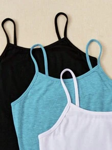 SHEIN LUNE 3 件女式吊帶背心 - 彩色 - 查看 5