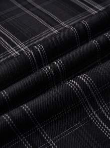 SHEIN Clasi 大尺碼時尚 V 領格子拼接連身裙,帶金屬扣環和領帶裝飾 - 彩色 - 查看 4