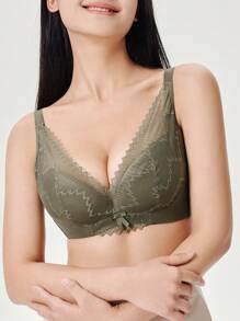 DAZY Women's Lace Lightly Padded Push-Up Bra Lingerie For Women - Green - View 7