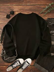 INAWLY 女士多彩字母印花連帽衫 - 黑色 - 查看 2