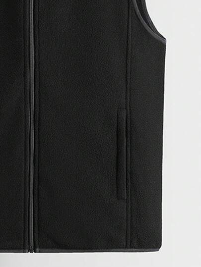 Uomo Gilet giacca con zip senza maniche teddy