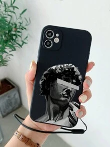 SOGO 石膏人頭造型手機殼連掛繩 - 黑色 - 查看 4