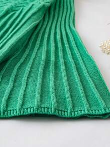 Calvaya Plus Size Sweater With Ribbed And Knit Design Knit Pullover Fall Winter Outfit - Green - View 3