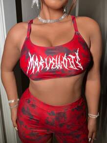 Swim EVENT Conjunto de bikini de talla grande con estampado, para playa de verano - Burdeos - Ver 5