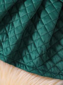 SHEIN Tween女孩甜心領夾克和A字裙3件套裝 - 墨綠色 - 查看 7