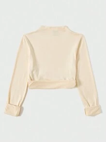 SHEIN Unity Women's Funnel Neck Ruched Thermal Lined T-Shirt - Multicolor - View 3