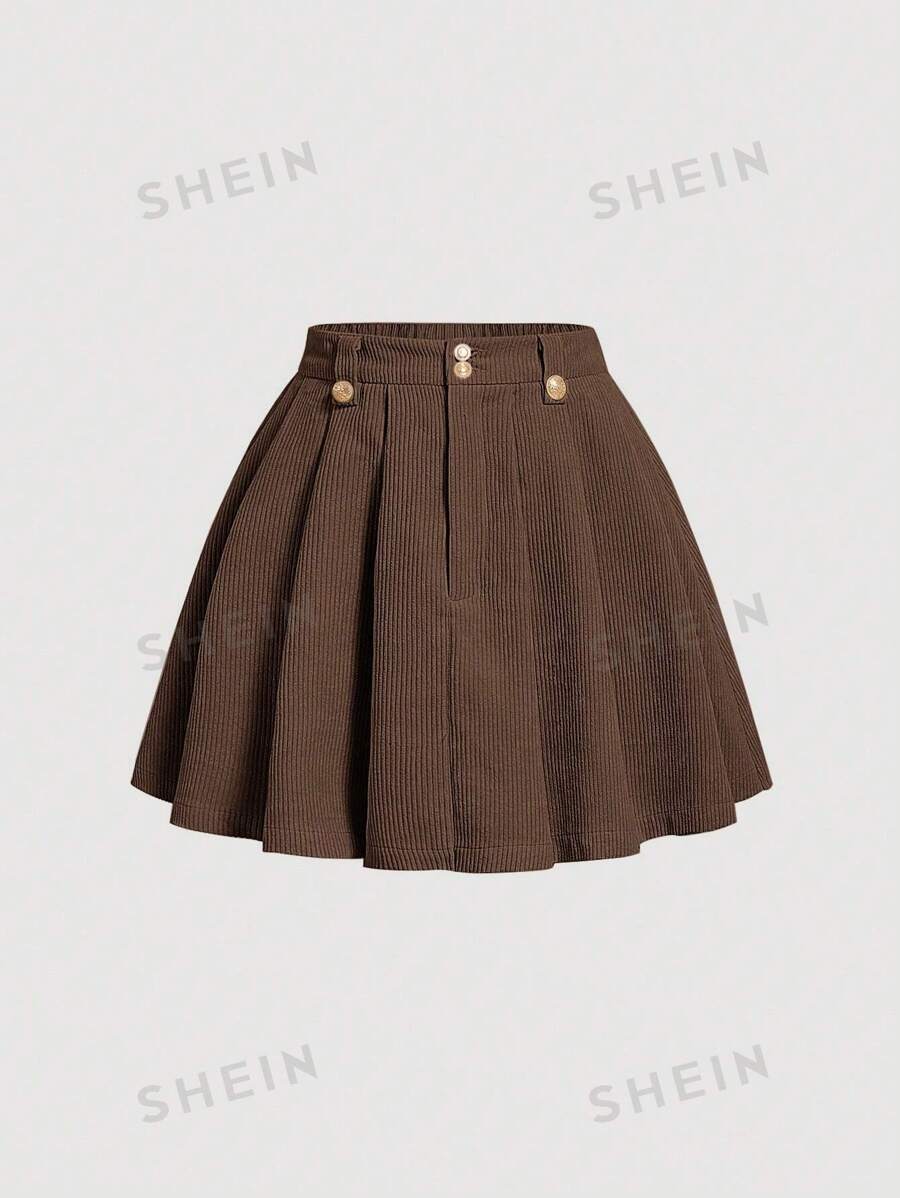 SHEIN MOD Falda De Pana Para Mujer