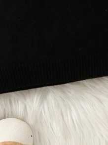 Baby Boys' Letter Printed Polo Collar Sweater - Black - View 5