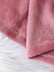 Baby Girls' Color Block Plush Rabbit Ear Hooded Coat