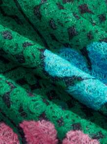 Soleia 夏日綠色女性兩件套裝,花卉圖案交叉綁帶露背背心上衣和分裂式裙子